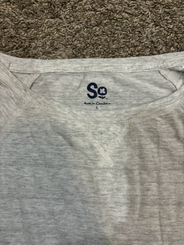 Grey Long sleeve Top Size L - Image 2