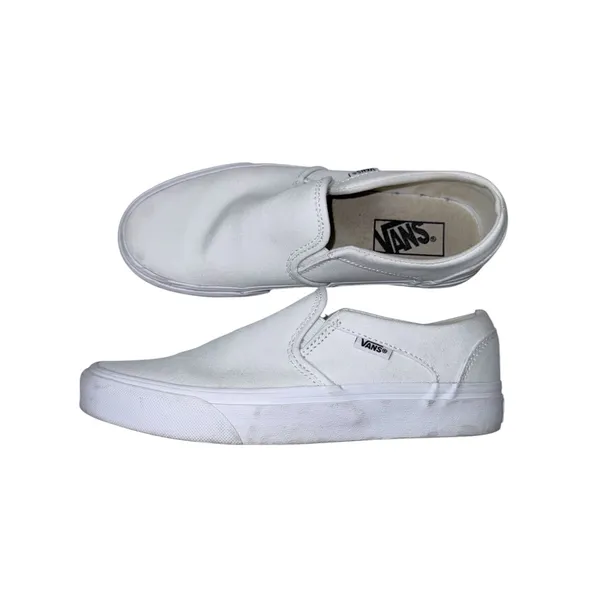 Vans Asher Slip On Classic Sneakers True White Canvas - Image 5