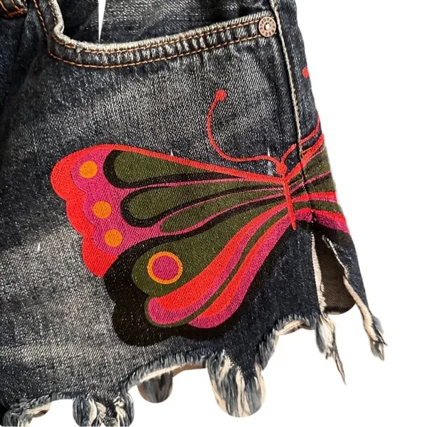 Free People Denim Butterfly Shorts Size 26‎ - Image 7
