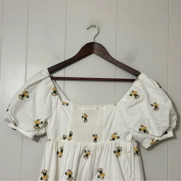 Endless Rose Embroidered Floral Puff Sleeve Mini Dress White XS NWT - Image 9