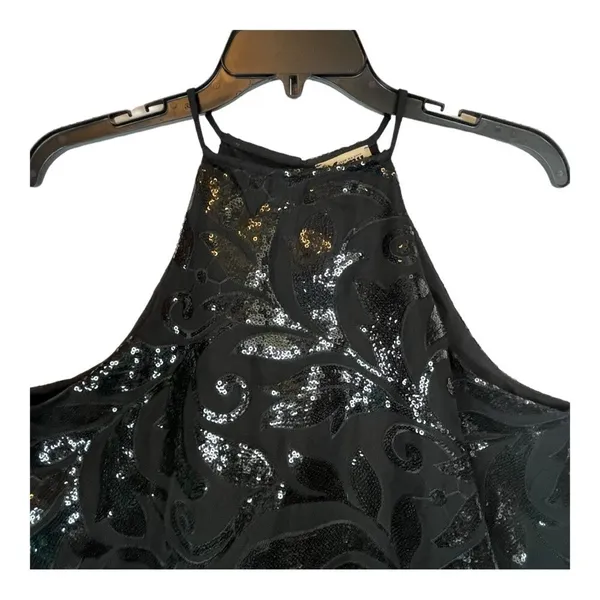 Show Me Your Mumu Gomez Mini Dress Womens Small Black‎ Sequin Halter Shift Glam - Image 6