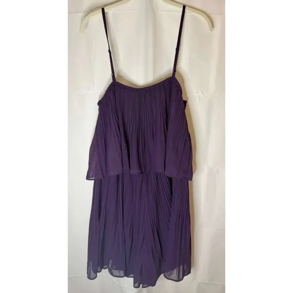 EXLURA Romper Dress Spaghetti Strap Pleated Romper sz. L - Image 4