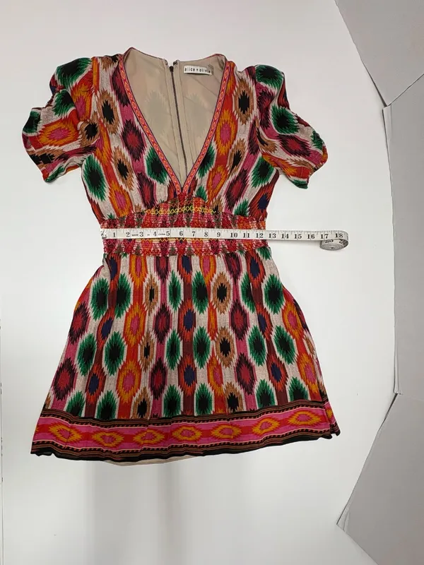 Alice & Olivia Tatiana Printed Multicolor Mini Dress -‎ Size 4. - Image 10