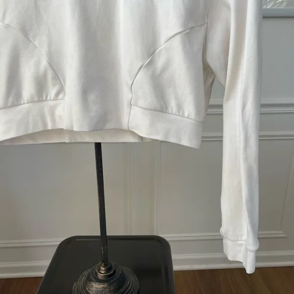 Alphalete Cropped White Hoodie Sweatshirt Logo s - Image 6