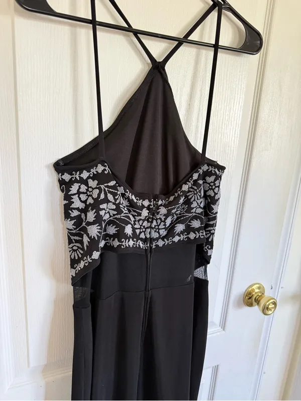 Tadashi Vintage Beaded Floral Halter Evening Gown - Image 4