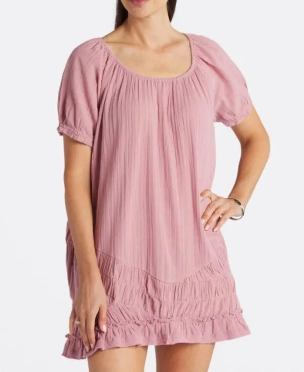 NWT FREE PEOPLE ENDLESS SUMMER SO SCENIC MINI DRESS Mauve Zephyr - Image 7