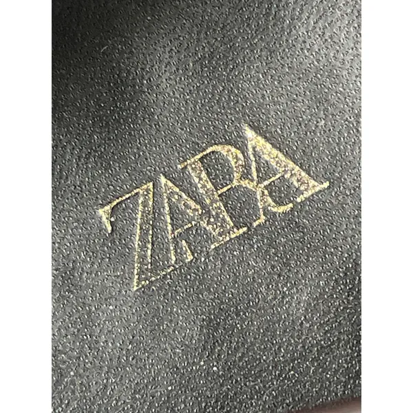Zara Women's Brown Leather Chain Link Almond Toe Slip On Loafers Shoes Size 10.5 - Image 5