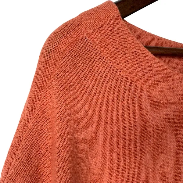 Free People Gauze Mesh Tunic Dress Oversized Cinnamon Orange Top L Boho‎ - Image 5