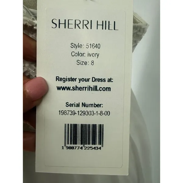 Sherri Hill 51640‎ Ivory Sequin Halter Chiffon Gown Size 8 NWT Retail $480 - Image 6