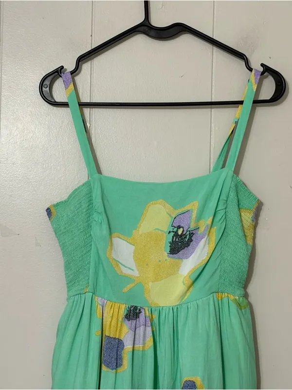 Corey Lynn Calter Sketchbook Floral Midi Dress SP Anthropologie Green Boho - Image 4