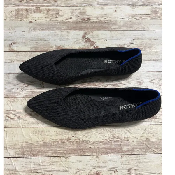 Rothy's The Point Flats Slip-On Women's Size 9 Black Washable Comfy Comfort - Image 2