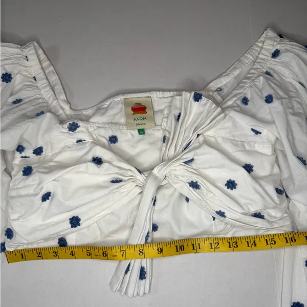 Farm Rio White and Blue Floral Women's Top - Image 10