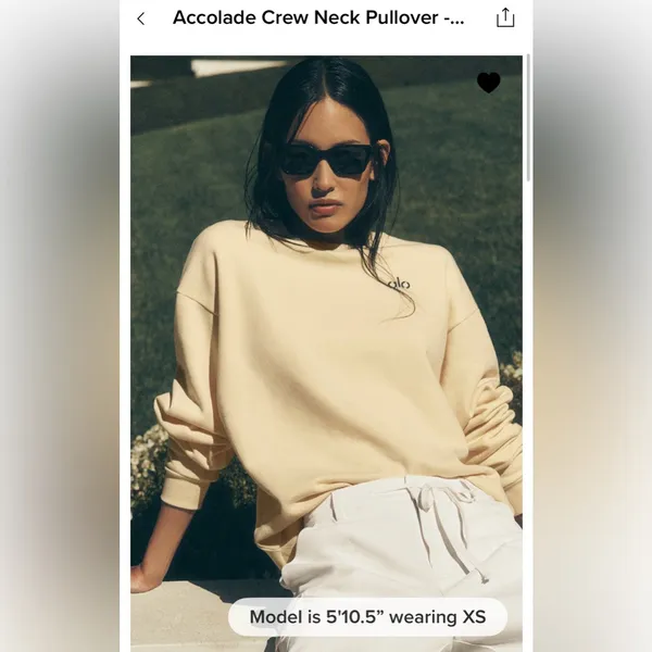 Alo Yoga NWT Accolade Crew Neck Pullover Candlelight Yellow Size M - Image 7
