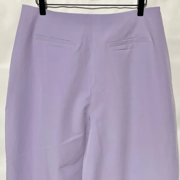 New Kathy Ireland Pleated Wide Leg Trousers Pants Wisteria Purple Size 12 - Image 13
