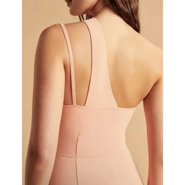 Abercrombie & Fitch NWT Bridesmaid Dress Sz MED Peach Asymmetric‎ Formal Prom - Image 3