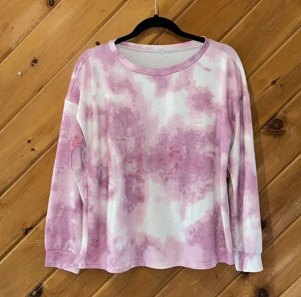 Pink white tie dye matching jogger sweatsuit outfit - Image 6