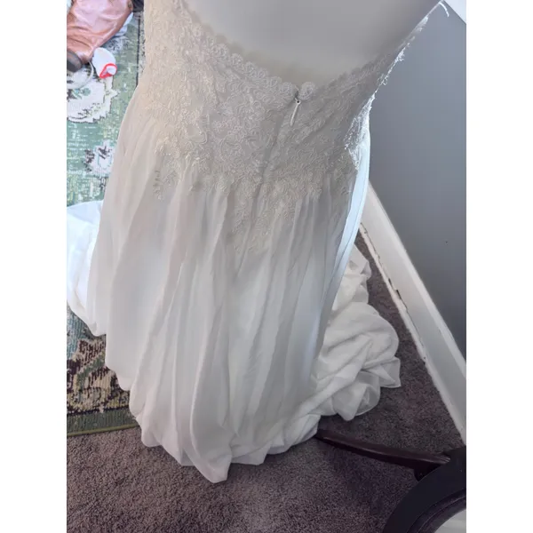 JJs House White Lace Halter Wedding Dress - Image 7
