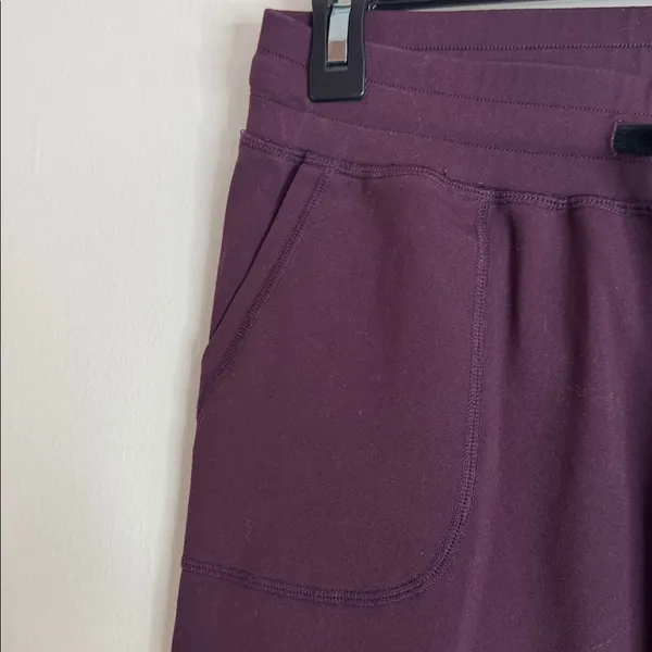 ZYIA Active Unwind Drawstring Tapered Joggers with pockets in Plum, size S - Image 6