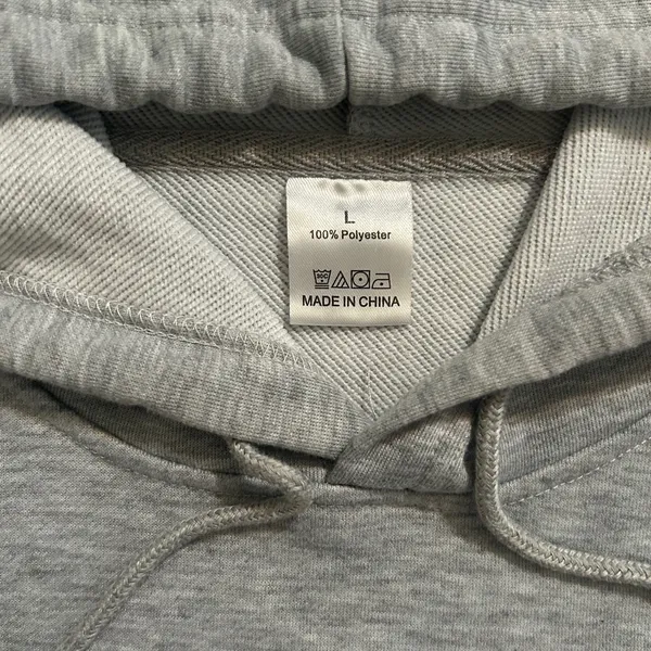 Graphic Gray Hoodie with Purple Print medium - Image 4