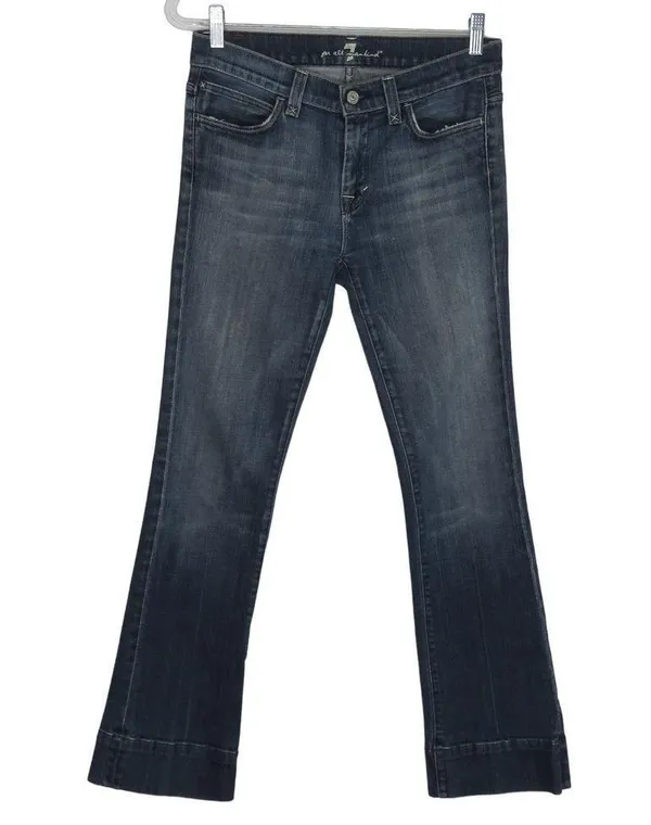 7 For All Mankind Jagger Jeans Dark Wash Boot Cut Jeans Size 28 - Image 2