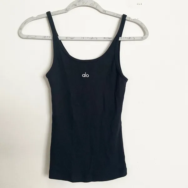 Alo Yoga Ribbed Prosper Tank Black S - Image 2