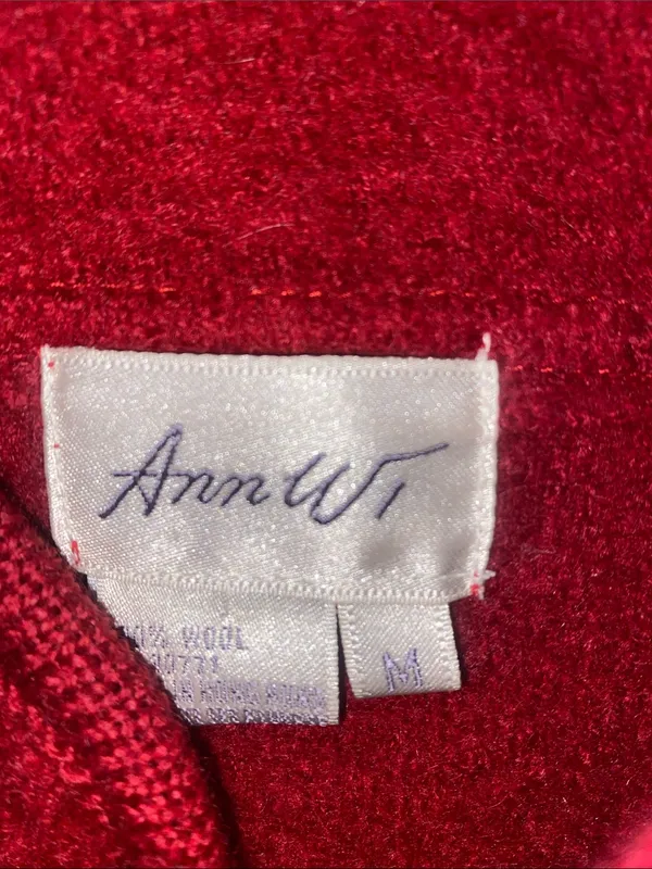 Vintage Ann W. Classic Red Wool Button Vest Size M - Image 2