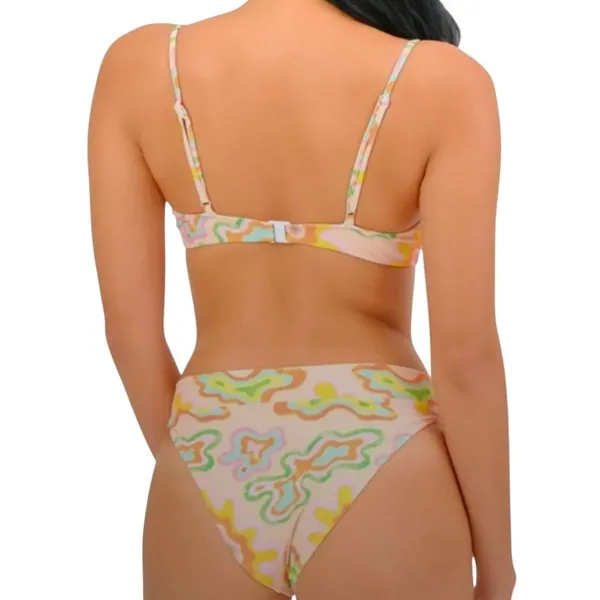 Blackbough Liv Pink Floral Colorful Psychedelic Print Bikini Womens Small - Image 10