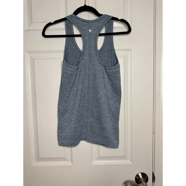 LULULEMON Woman's Swiftly Tech Tank Top Heathered Blue Size 6 - Image 2