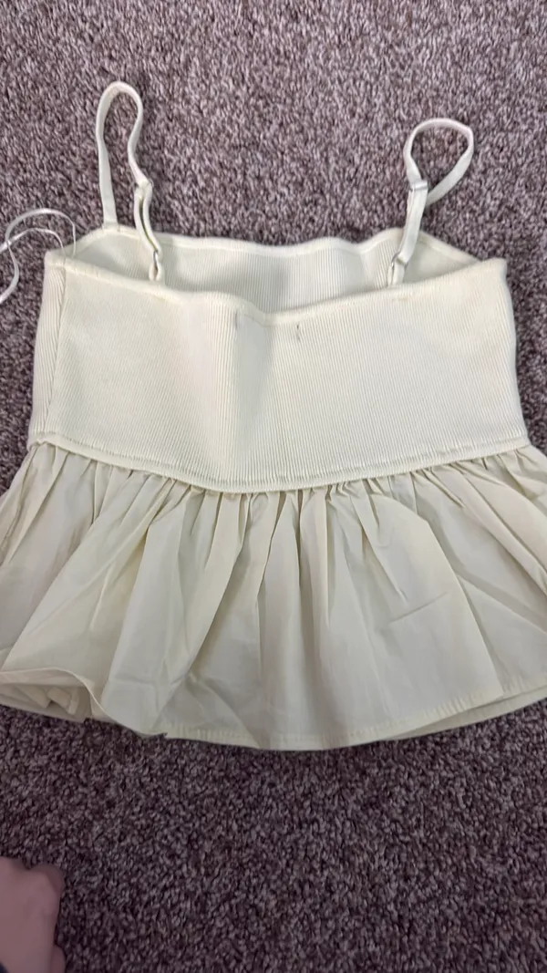 Butter yellow grey bandit tank top - Image 3