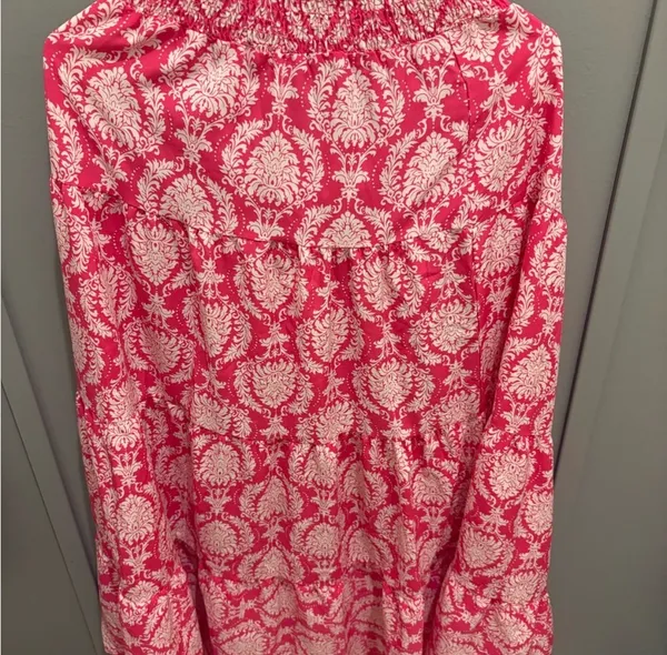 Pink & White Cropped Top with Maxi Skirt - Image 5