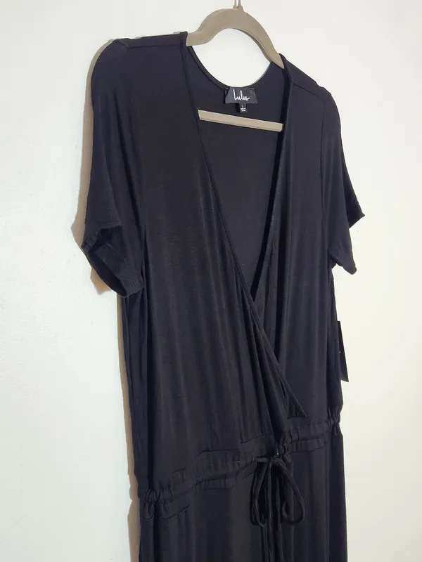 Lulus Black Surplice Jumpsuit Size Large NWT - Image 5