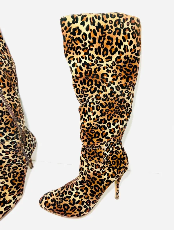 Leopard Animal Print Knee High Boots - Image 2