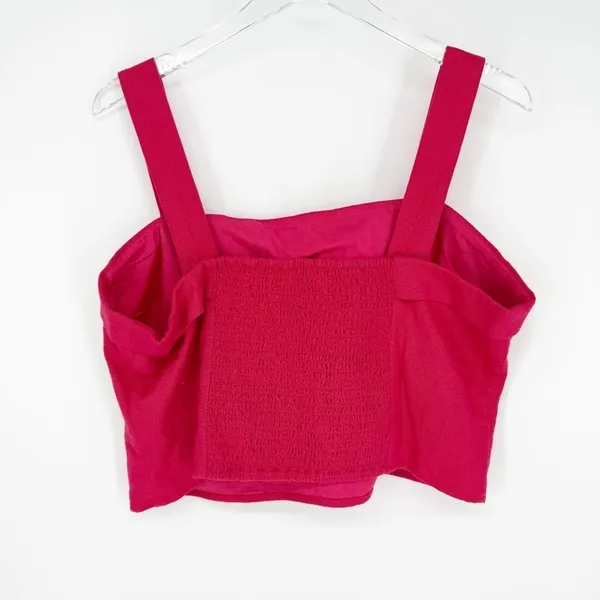 NWT Abercrombie & Fitch Linen Blend Tank Top Women's Size XL Pink Coastal‎ Chic - Image 3