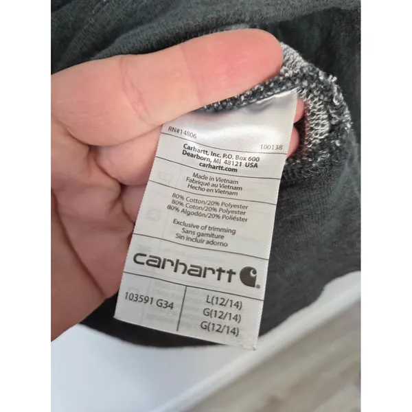 Carhartt Green Hoodie Women's Lightweight Comfy Dark Moss Green Large Outdoor - Image 6