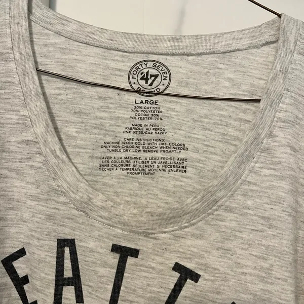 47 Brand Gray Fitted Short Sleeve T-Shirt - Image 3