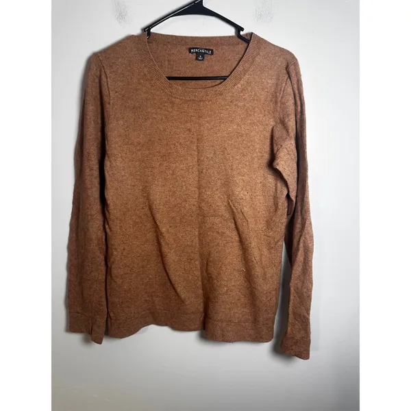 J.Crew Mercantile Teddie Sweater Heather Camel Cotton Wool Blend F5199 Womens S‎ - Image 2