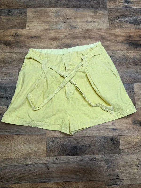 Free People High-Rise Tie-Waist Shorts in Yellow - Image 3