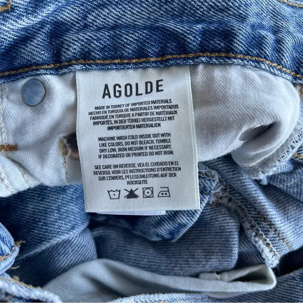 AGOLDE High Rise Vintage Distressed Boot Cut Jeans A9086-1206 Size 25 - Image 9