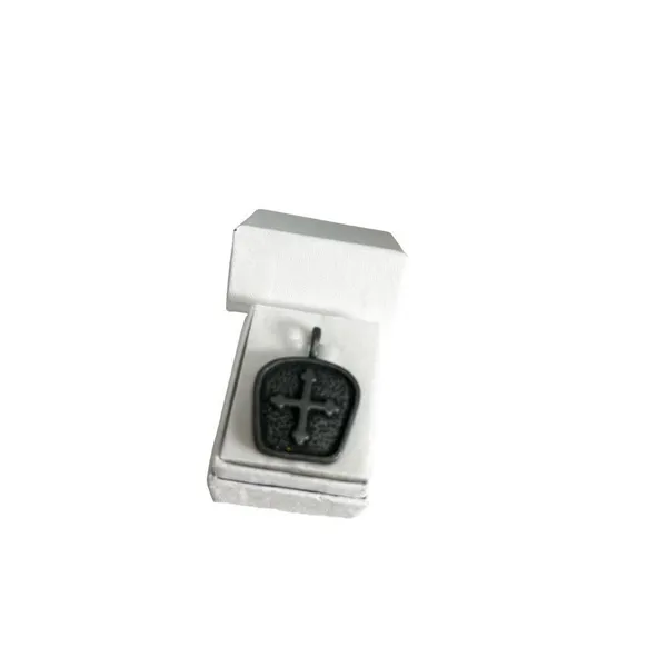 Brushed silver cross pendant medieval style pendant Silver - Image 5