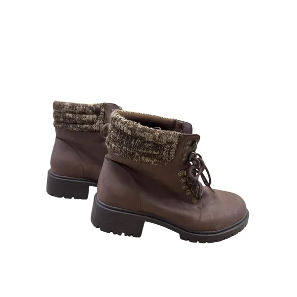 Torrid Womens Brown Faux Leather Hiking Sweater Boots Size 10 SKU 7175 - Image 4