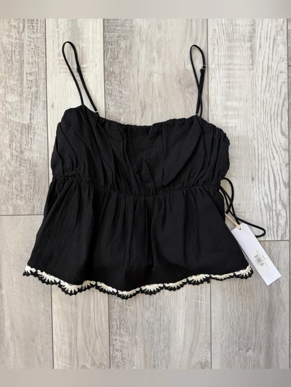 Anthropologie NWT Lumiere Lillian Lace Side Tie Romantic Summer Cotton/rayon tank size medium - Image 10
