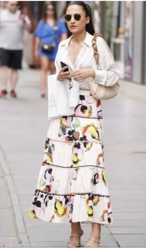 Zara Multicolored Maxi Floral Skirt - Image 4