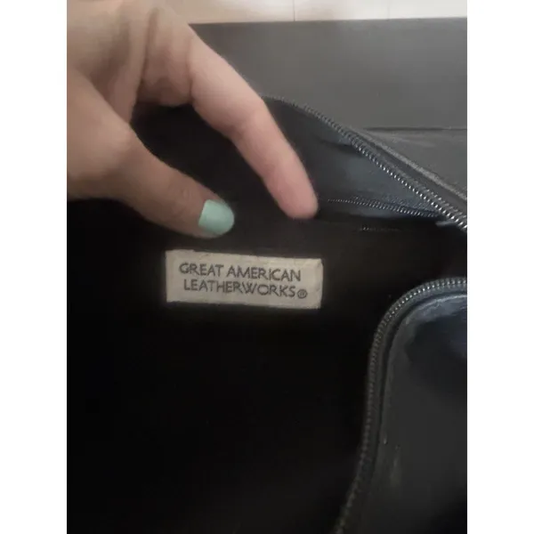 Vintage Great American Leatherworks Black Leather Shoulder Bag Purse Tassel - Image 11
