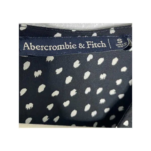 Abercrombie Black Polka Dot Faux Wrap Dress Button Front S - Image 4