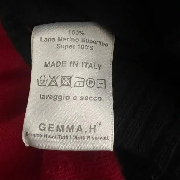 Gemma Huomo Wool Sweater Womens M Red/black knight on a horse Goth Grunge - Image 6