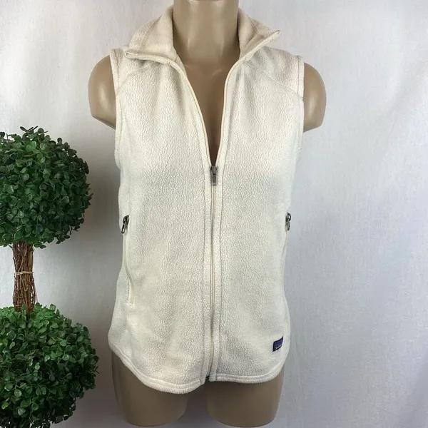 Patagonia Tan Synchlla Sleeveless Zip Up Fleece Vest S - Image 2