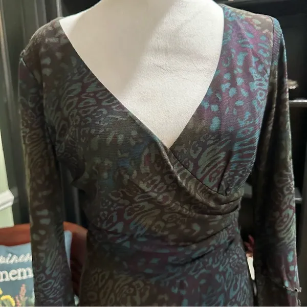 Kay Unger Leopard Print Multi Colored Dress Size 6 - Image 3