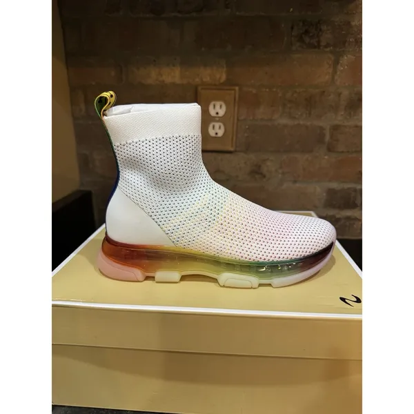 MICHAEL MICHAEL KORS Kendra Rainbow Stretch Knit Sock Sneakers Booties Size 5M - Image 2