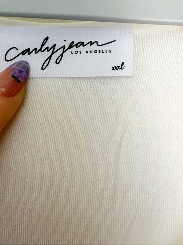 NEW CARLY JEAN LOS ANGELES CJLA Boyfriend Tee Ivory XXXL - Image 4