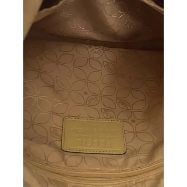 Fossil Yellow‎ Leather Shoulder Bag With Inner & Outer Zippers - Image 4